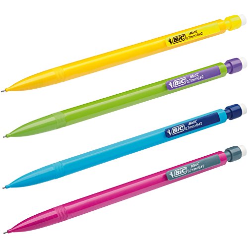 BIC Matic Fun - Portaminas, de 0,7 mm, HB, con goma (perfecto para la escuela), colores surtidos, funda especial, 10 unidades