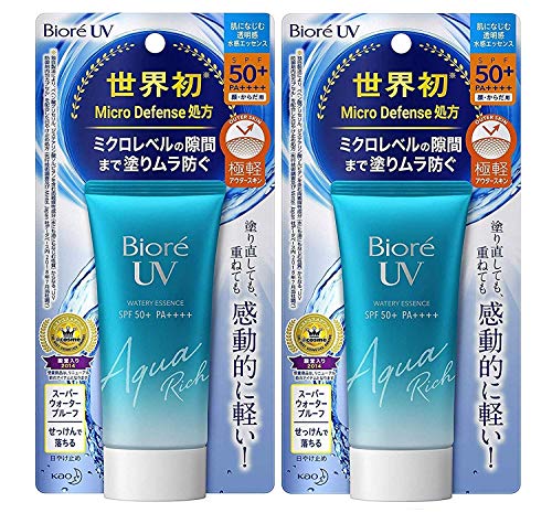 Biore Sarasara UV Aqua Rich Watery Essence Sunscreen SPF50+ PA++++ 50g (Pack of 2) by Bior?