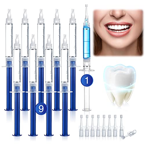 Blanqueador Dental Profesional 10 Pcs-Gel Blanqueador de Dientes, 9 Tipos de Gel Blanqueador, Gel Calmante-Blanquear los Dientes de Forma Rápida y Eficaz, Cuidado Dental en el Hogar