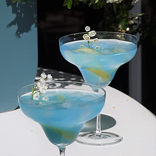 Blue Chilli Design - Vasos de cristal hechos a mano: Margarita Cocktail, juego de 2 - Diseño: moderno.