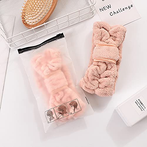 Bncxdc Diadema Maquillaje, SPA Diademas, 2 bandas envolturas elásticas para la cabeza de ducha de baño para mujeres y niñas, que se lavan la cara, spa, ducha, deportes, belleza, cuidado de la piel