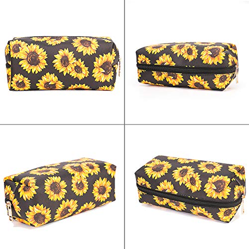 Bolsa de aseo cosmetica,para llevar maquillaje fundamental de bolsa de aseo portátil impermeable de bolsa de organizador viaje diaria organizador de artículos de aseo al aire libre,Girasol