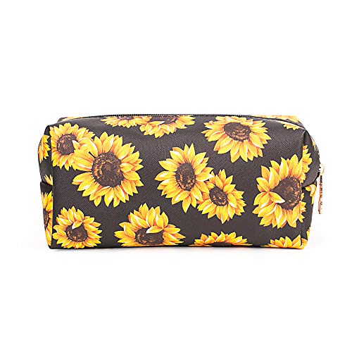 Bolsa de aseo cosmetica,para llevar maquillaje fundamental de bolsa de aseo portátil impermeable de bolsa de organizador viaje diaria organizador de artículos de aseo al aire libre,Girasol