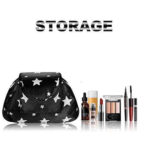 Bolsa de Maquillaje con cordón Perezoso, portátil, Grande, de Viaje, Bolsa de cosméticos, Bolsa de Viaje, Bolsa de Maquillaje, Organizador de Almacenamiento para Mujeres y niñas (la Estrella)