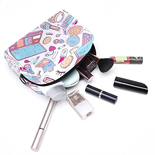 Bolsa de Maquillaje Grande con Cremallera, Organizador de cosméticos de Viaje para Mujeres y niñas - Concepto de Glamour de Belleza