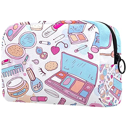 Bolsa de Maquillaje Grande con Cremallera, Organizador de cosméticos de Viaje para Mujeres y niñas - Concepto de Glamour de Belleza