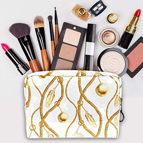 Bolsa de maquillaje portátil con cremallera bolsa de aseo de viaje para las mujeres almacenamiento práctico bolsa cosmética cadena glamour