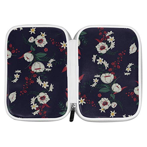 Bolsas de maquillaje grandes para mujeres Motivos botánicos florales Estuche de maquillaje de flores Estuche de lápices para niña Funda de maquillaje multifuncional Niños para hombres Mujeres