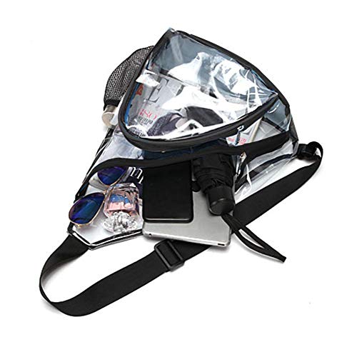 Bolso bandolera, bandolera de PVC transparente, mini mochila impermeable y resistente al desgaste para hombres y mujeres, bolso deportivo antirrobo, bolso de viaje