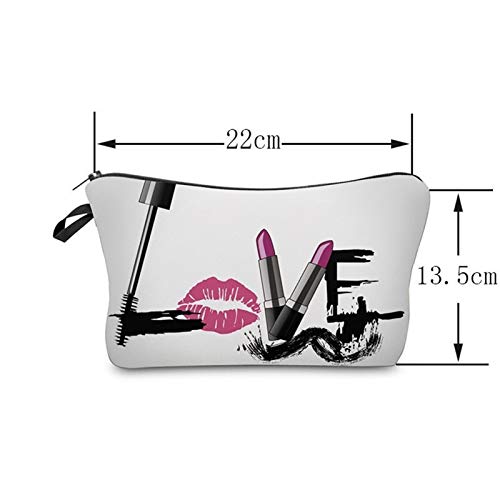 Bolso de Cosméticos Moda Mujeres Cosmetic Bolsa Labios Patrón Impreso Bolsa de Maquillaje Para Lady Fiesta Bolsa De Almacenamiento Portátil Bolsa De Maquillaje Hermosa Venta Hermosa Hogar, viajes, alm