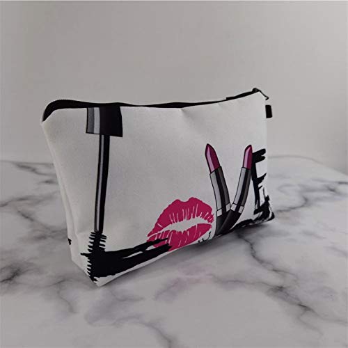 Bolso de Cosméticos Moda Mujeres Cosmetic Bolsa Labios Patrón Impreso Bolsa de Maquillaje Para Lady Fiesta Bolsa De Almacenamiento Portátil Bolsa De Maquillaje Hermosa Venta Hermosa Hogar, viajes, alm