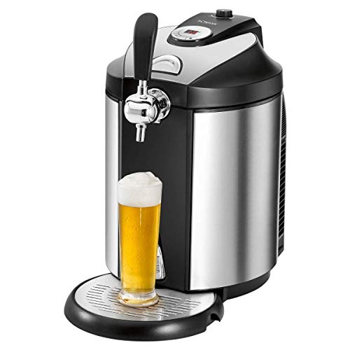 Bomann BZ 6029 CB-Grifo de Cerveza (para Todos los barriles de 5 litros, Pantalla LED para Regular la Temperatura y refrigeración de 2 °C a 12 °C, Carcasa de Acero Inoxidable), 18/8