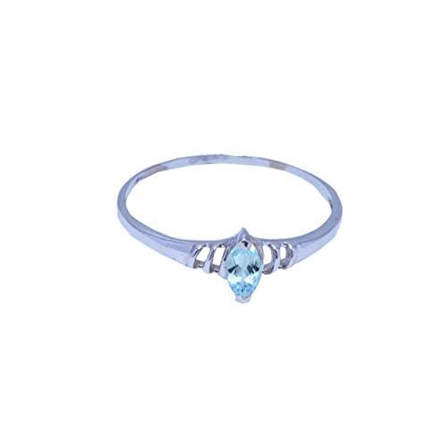 Bonito anillo de plata maciza de topacio azul cielo facetado - joyería al por mayor venta fina tiendas regalo para el día de la madre naturaleza anillo -SR2-BTO-FC-511-h uk, Piedra, Topaz