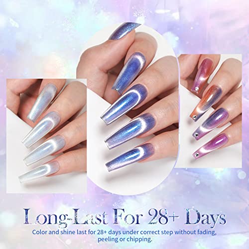 BORN PRETTY Esmalte Semipermanente Magnético, Kit uñas Semipermanentes Pintauñas Permanente Soak Off UV LED Gel Nail Polish Nail Art Manicure Salon DIY at Home