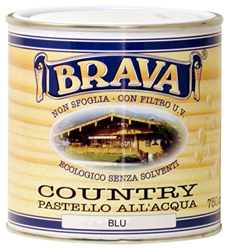 Brava coubl7 Country Pastel para madera al agua, azul, 750 ml