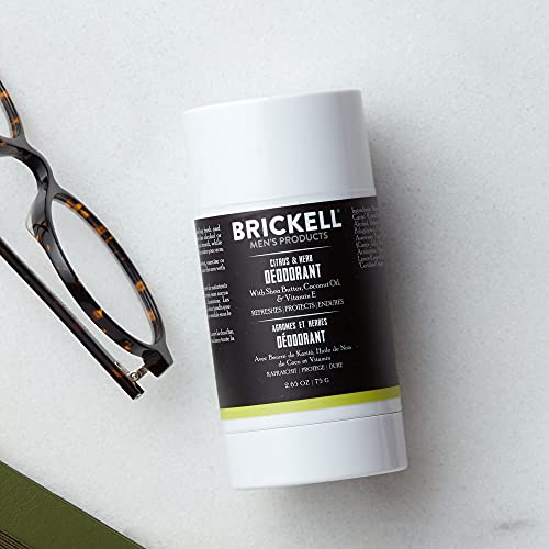 Brickell Men's Products Desodorante natural para hombres, natural y orgánico, sin aluminio, alcohol ni bicarbonato de sodio, 78 ml (Cítricos y Hierbas)