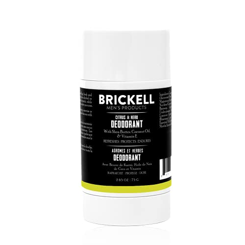 Brickell Men's Products Desodorante natural para hombres, natural y orgánico, sin aluminio, alcohol ni bicarbonato de sodio, 78 ml (Cítricos y Hierbas)