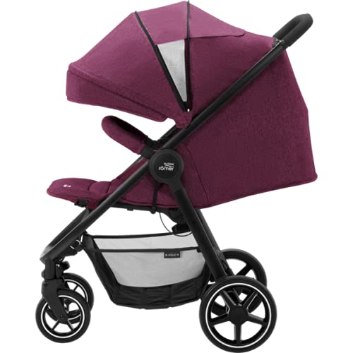 BRITAX RÖMER Carrito Bebe B-AGILE M Compacto y Plegable con una Mano Niños de 0 a 22 kg desde el Nacimiento hasta los 4 Años, Cherry Wine