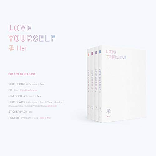 BTS 5th Mini Album - LOVE YOURSELF 轉 HER [ L ver. ] CD + Photobook + Mini Book + Photocard + Sticker Pack + FREE GIFT / K-POP Sealed