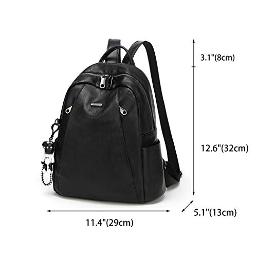 BUKESIYI Mujer Bolsos Mochila Niña Vestir Antirobo Pequeña Casual Bandolera Portatil PU Cuero Piel CCES78304 Fekete