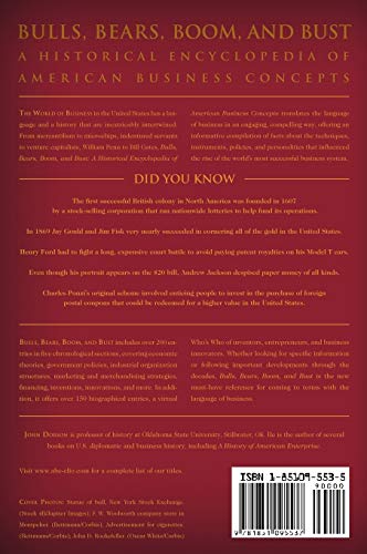 Bulls, Bears, Boom, and Bust: A Historical Encyclopedia of American Business Concepts