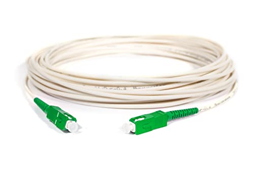 cable fibra optica para Router - Latiguillo Monomodo FTTH - 9/125 OS2 - SC/APC-SC/APC Simplex Operadores Movistar Jazztel Vodafone Orange (BLANCO, 5M)