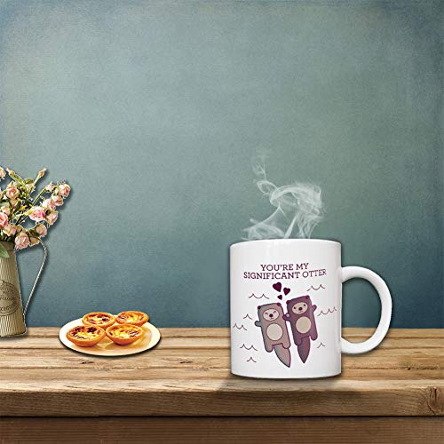 Café Té Taza de cerámica Taza- Nutria significativa -12 Oz Impreso en ambos lados para sus hombres Mujeres Oficina Papá Mamá Niños Cumpleaños personalizados Regalos