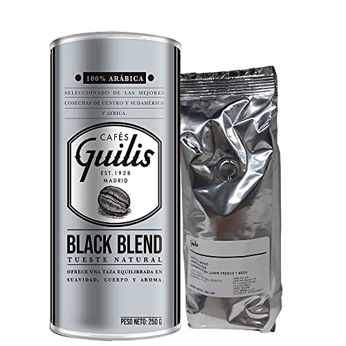 CAFES GUILIS DESDE 1928 AMANTES DEL CAFE Café Molido Natural Black Blend de Tueste Natural - Pack 3 Latas 250 gr