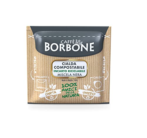 Caffè Borbone Café Monodosis Compostable, Envase Reciclable, Mezcla Negra - 150 bolsitas - Sistema ESE