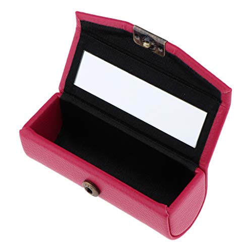 Caja de Lápia Labial Recipiente Cosmético Envase de Brillo de Labios Estuche de Pintalabios Contenedores - Rosa roja