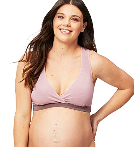 Cake Lingerie Cake Women's Maternity and Nursing Milk Bamboo Sleep Bra (with Moisture Wicking Pockets) Sujetador premamá, Morado (Purple Mauve), 85E (Talla del Fabricante: Small) para Mujer