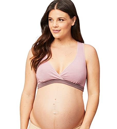 Cake Lingerie Cake Women's Maternity and Nursing Milk Bamboo Sleep Bra (with Moisture Wicking Pockets) Sujetador premamá, Morado (Purple Mauve), 85E (Talla del Fabricante: Small) para Mujer