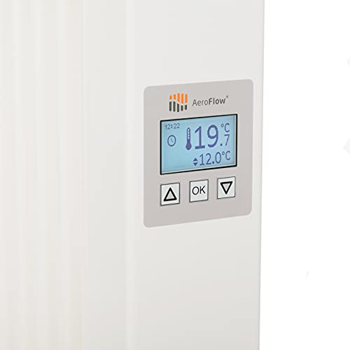 Calefacción eléctrica AeroFlow MAXI 2450 con núcleo de arcilla refractaria,aplicación disponible con regulador con pantalla FlexiSmart (Android,iOS),calefacción auxiliar eléctrica,15 años de garantía