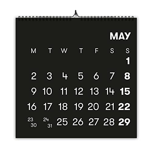 Calendario 2022 Black is Black - Calendario minimalista 30x30 cm - Calendario pared 2022 - Calendario decoracion hogar