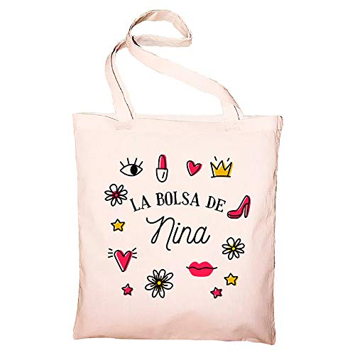 calledelregalo Regalo personalizado para chicas: bolsa 'tote bag' BIO personalizable con nombre