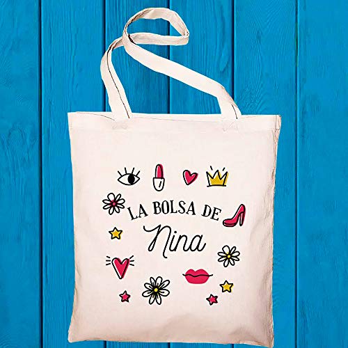 calledelregalo Regalo personalizado para chicas: bolsa 'tote bag' BIO personalizable con nombre