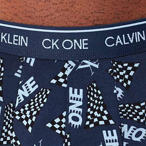 Calvin Klein 2 Pack Trunks-CK One Bañador, Blue Shadow/Racing Print, S para Hombre