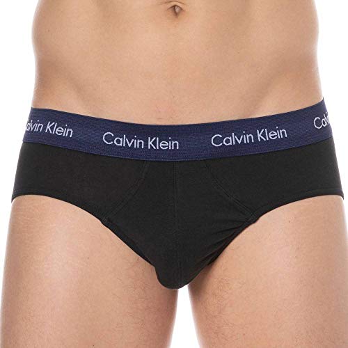 Calvin Klein Algodón Estiramiento 3 Paquete De Cadera Breve, Negro con Plumberry/Chino Azul/Lecho De Río S Negro con Plumberry/Chino Azul/Lecho De Río