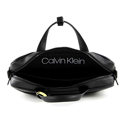 Calvin Klein CK Duty Laptop Bag, Maletines para Hombre, Negro, OS