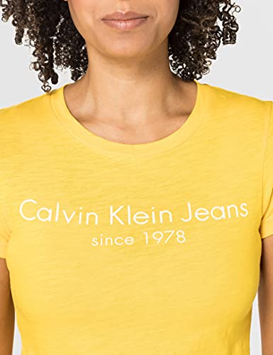 Calvin Klein CK Jeans Spectra Yellow Camiseta, Amarillo, S para Mujer
