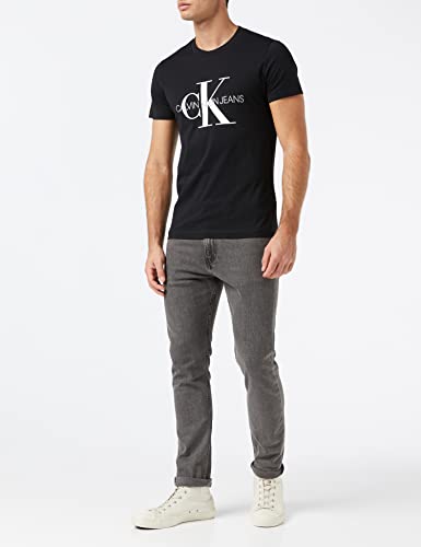 Calvin Klein Iconic Monogram SS Slim tee Camiseta, Negro (CK Black Bae), XS para Hombre