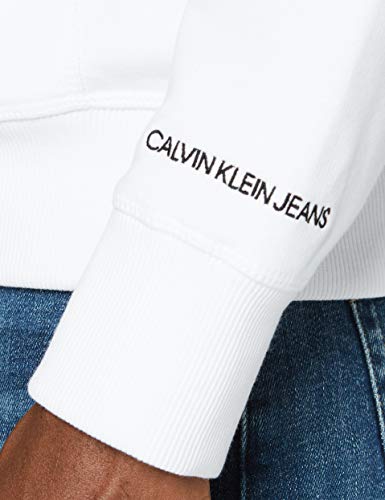 Calvin Klein Jeans CK Essential Hoodie, Suéter para Hombre, Blanco (Bright White), XL