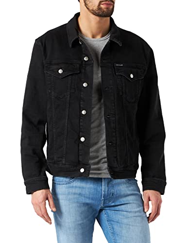 Calvin Klein Jeans Modern Essential Jacket Chaqueta, Denim Black, L para Hombre