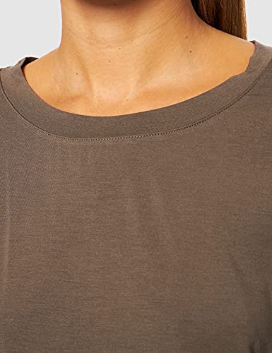 Calvin Klein L/S Cuello en V Camiseta de Pijama, Platinum Grey, L para Mujer