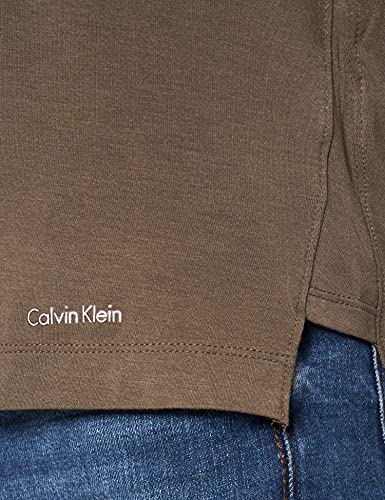 Calvin Klein L/S Cuello en V Camiseta de Pijama, Platinum Grey, L para Mujer