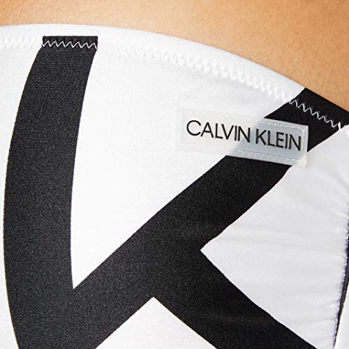 Calvin Klein One Shoulder Bralette Salida de Bao, Klein Abstract Blanco, S para Mujer