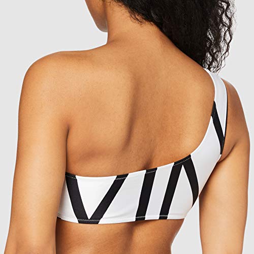 Calvin Klein One Shoulder Bralette Salida de Bao, Klein Abstract Blanco, S para Mujer