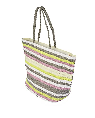 CAMINATTA Bolso De Playa Mujer Grande Impermeable Malva Bolso Compras Viaje Casual Gran Capacidad Asa Media y Hombro Mano Playero Piscina Verano 2021 Vacaciones 50x36x24