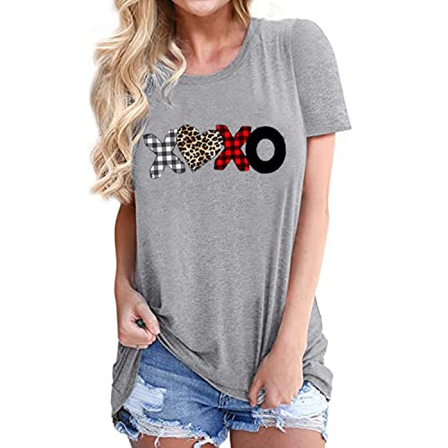 Camiseta de mujer de la serie de impresión, Xoxo, XXL