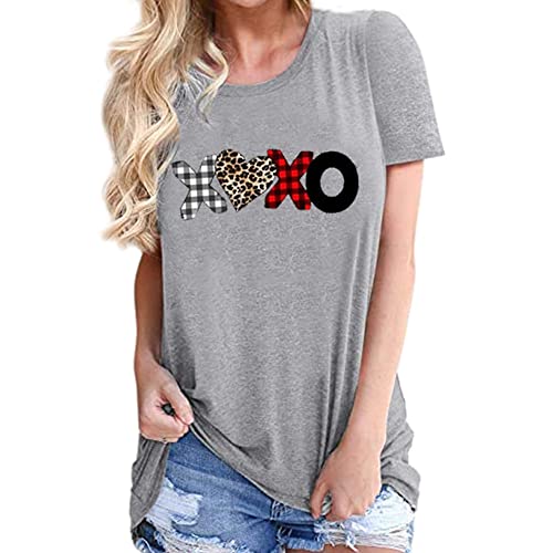 Camiseta de mujer de la serie de impresión, Xoxo, XXL